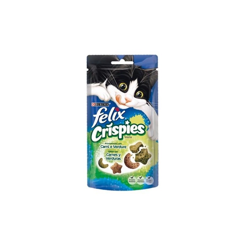 FELIX CRISPIES GOLOSINA CARNE & VERDURA 45G GATO VERDE.
