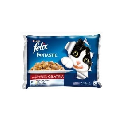 FELIX FANTASTIC FESTIN DE CARNES 100GRS ROJO (4U).
