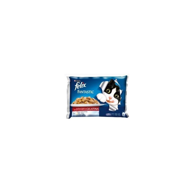 FELIX FANTASTIC FESTIN DE CARNES 100GRS ROJO (4U).