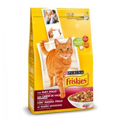 FRISKIES ADULT GATO BUEY POLLO VERDURAS 4KG.