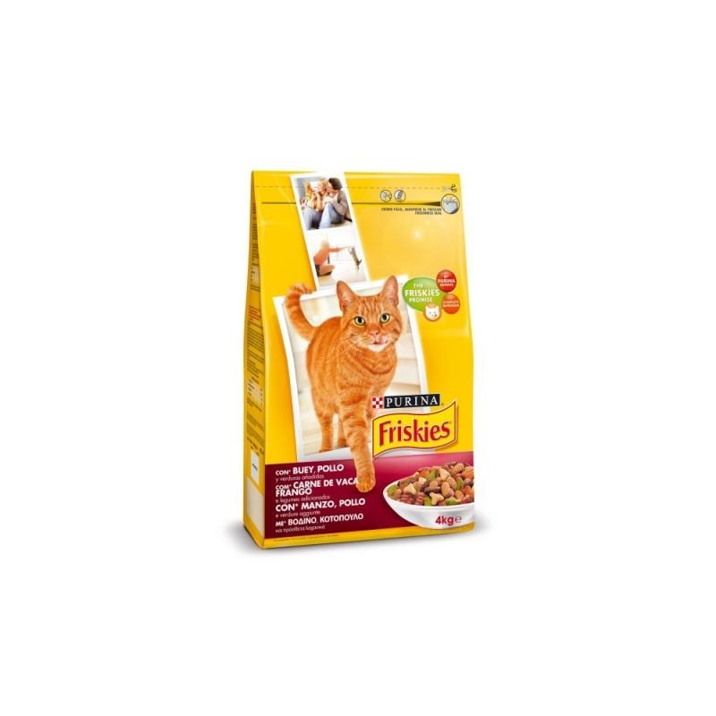 FRISKIES ADULT GATO BUEY POLLO VERDURAS 4KG.
