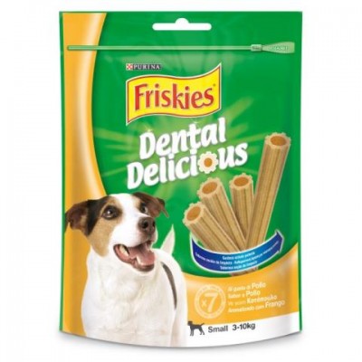 FRISKIES DENTAL DELICIOUS MASTICABLE POLLO PEQUEÑOS 110G PERRO.