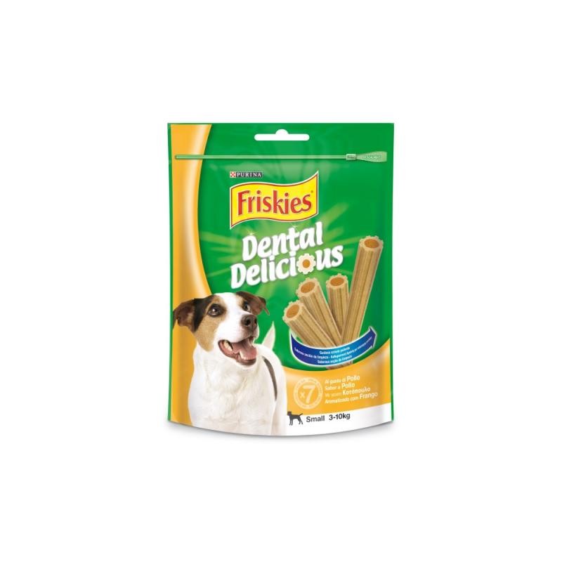 FRISKIES DENTAL DELICIOUS MASTICABLE POLLO PEQUEÑOS 110G PERRO.