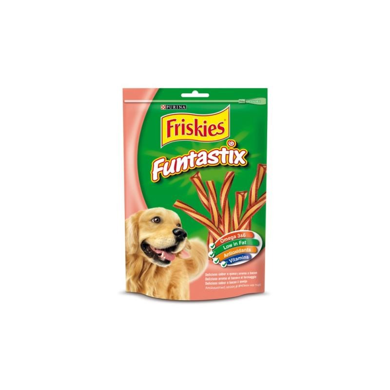 FRISKIES FUNTASTIX GOLOSINA QUESO Y BACON 175G PERRO.