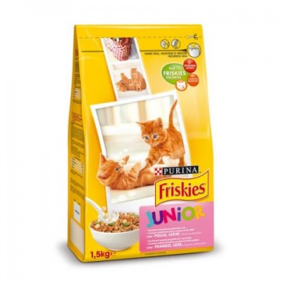 FRISKIES JUNIOR GATO POLLO LECHE VERDURA 1.5KG.