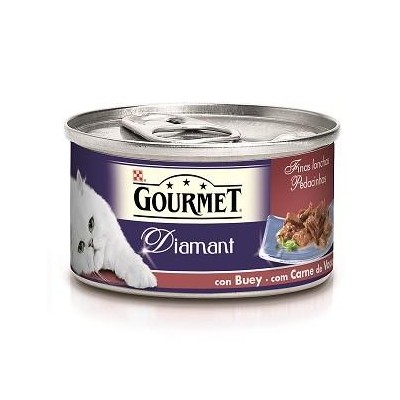 GOURMET DIAMANT FINAS LONCHAS (BUEY) 85G GRANATE.