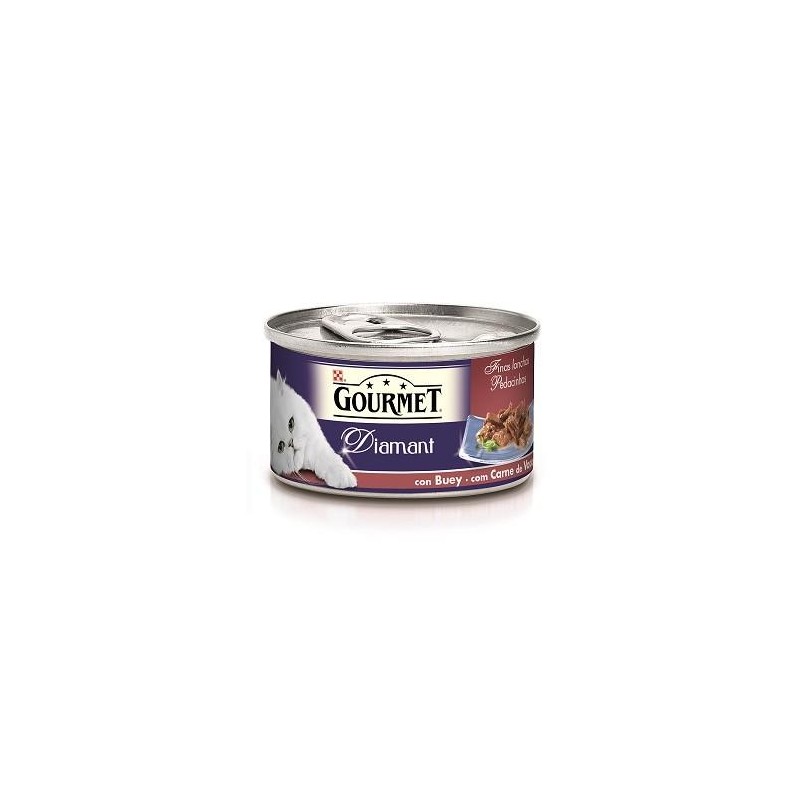 GOURMET DIAMANT FINAS LONCHAS (BUEY) 85G GRANATE.