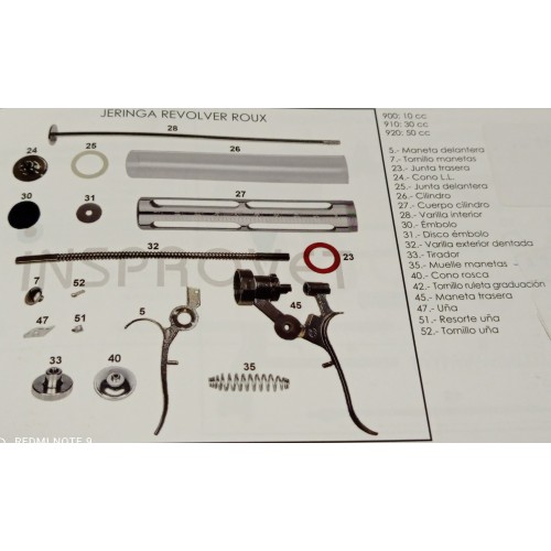 JERINGA REVOLVER ROUX RECAMBIO MANETA DELANTERA ( Nº5)